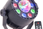 Reflektor PAR LED 9x1W RGB + Kula DMX + Pilot